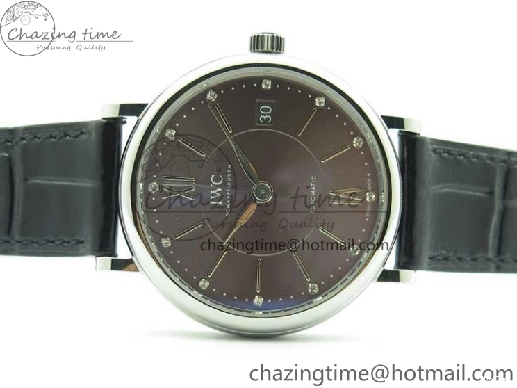 MIROTIME 0501 Portofino 37mm SS V7F 1:1 Best Edition Gray Dial on Black Leather Strap A Practical 7094